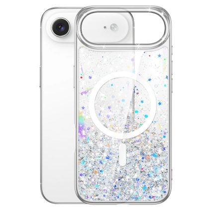 JETech Glitter Case for iPhone 17 Air Compatible with MagSafe, Clear Cute Bling Sparkle for Women and Girls, Shiny Shockproof Magnetic Sparkly Phone Cover, 6.5-Inch Display