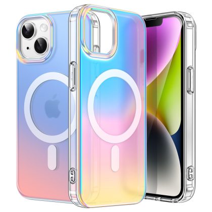 JETech Iridescent Case for iPhone 14 6.1-Inch Compatible with MagSafe, Cute Unique and Aesthetic Design, Colorful Fluorescent Translucent Back Shockproof Phone Cover