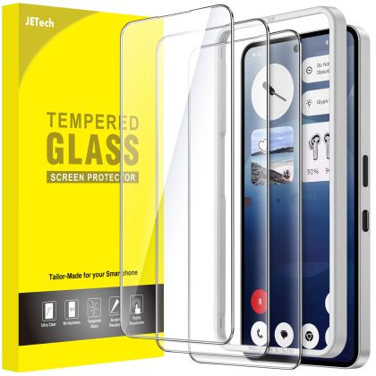 JETech Screen Protector for Nothing Phone 3a / 3a Pro, Tempered Glass Film with Easy Installation Tool, Case-Friendly, HD Clear, 3-Pack