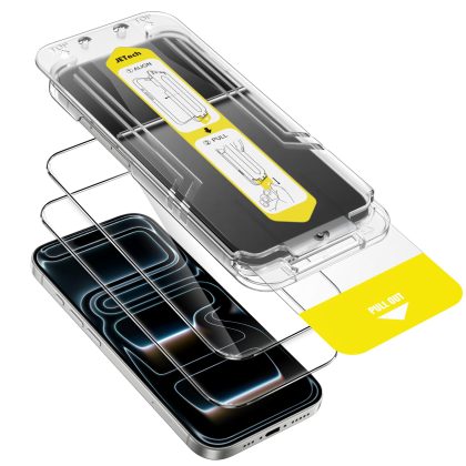 JETech Screen Protector for iPhone 17 Pro Max 6.9-Inch, 10-Second Super Easy Installation Kit with One-Step Alignment Tray, Anti-Fingerprint Tempered Glass Film, Case-Friendly, HD Clear, 2-Pack