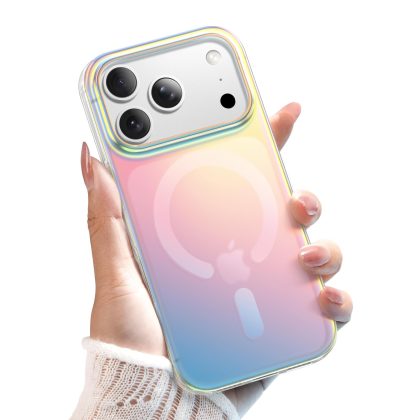 JETech Iridescent Case for iPhone 17 Pro 6.3-Inch Compatible with MagSafe, Cute Unique and Aesthetic Design, Colorful Fluorescent Translucent Back Shockproof Phone Cover