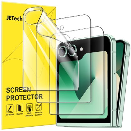JETech Front Screen Protector for Galaxy Z Flip 7 FE 2025 / Z Flip 6 2024, Full Coverage PET Film, Case Friendly, HD Clear, 3-Pack