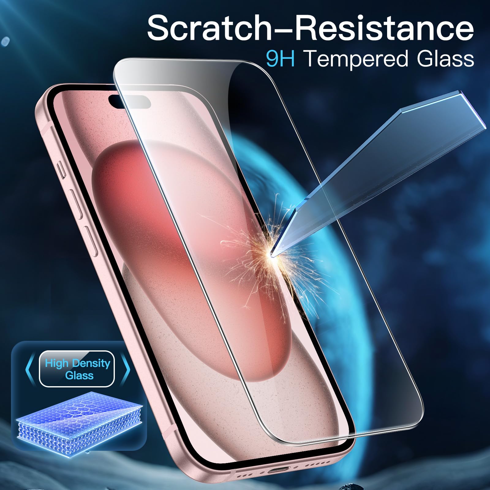 JETech 3 in 1 Magnetic Case for iPhone 15 Plus 6.7-Inch with 2-Pack Tempered Glass Screen Protector, Compatible with MagSafe, Translucent Matte Back Shockproof Phone Cover (Pink) - Image 5