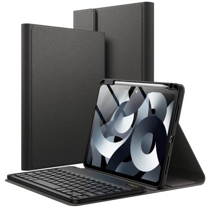 JETech Keyboard Case for iPad Air 11-Inch M3/M2 (2025/2024), iPad Air 5th/4th (10.9-Inch 2022/2020) with Pencil Holder, Magnetic Detachable Bluetooth Keyboard, TPU Back Stand Cover