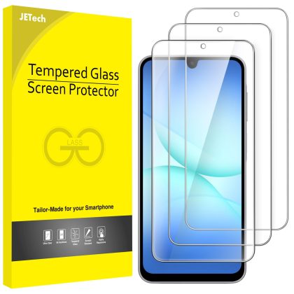 JETech Screen Protector for Samsung Galaxy A17 5G/4G 6.7-Inch, 9H Tempered Glass Film, Anti-Scratch, HD Clear, 3-Pack