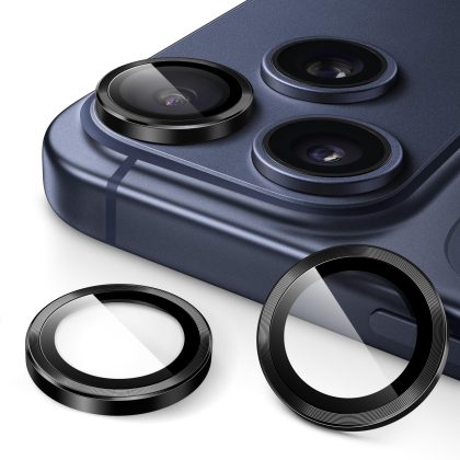 JETech Camera Lens Protector for iPhone 17 Pro 6.3-Inch and iPhone 17 Pro Max 6.9-Inch, 9H Tempered Glass Metal Individual Ring Cover, Easy Installation Tray, HD Clear, 1 Set