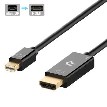 Rankie Mini DisplayPort (Mini DP) to HDMI Cable, 4K Ready