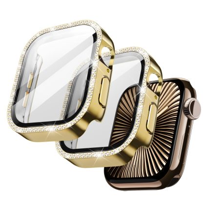 JETech Bling Diamond Case with Screen Protector for Apple Watch Series 11/10 42mm, Overall Protective Cover, Built-in Tempered Glass Film High Sensitivity, 2 Pack