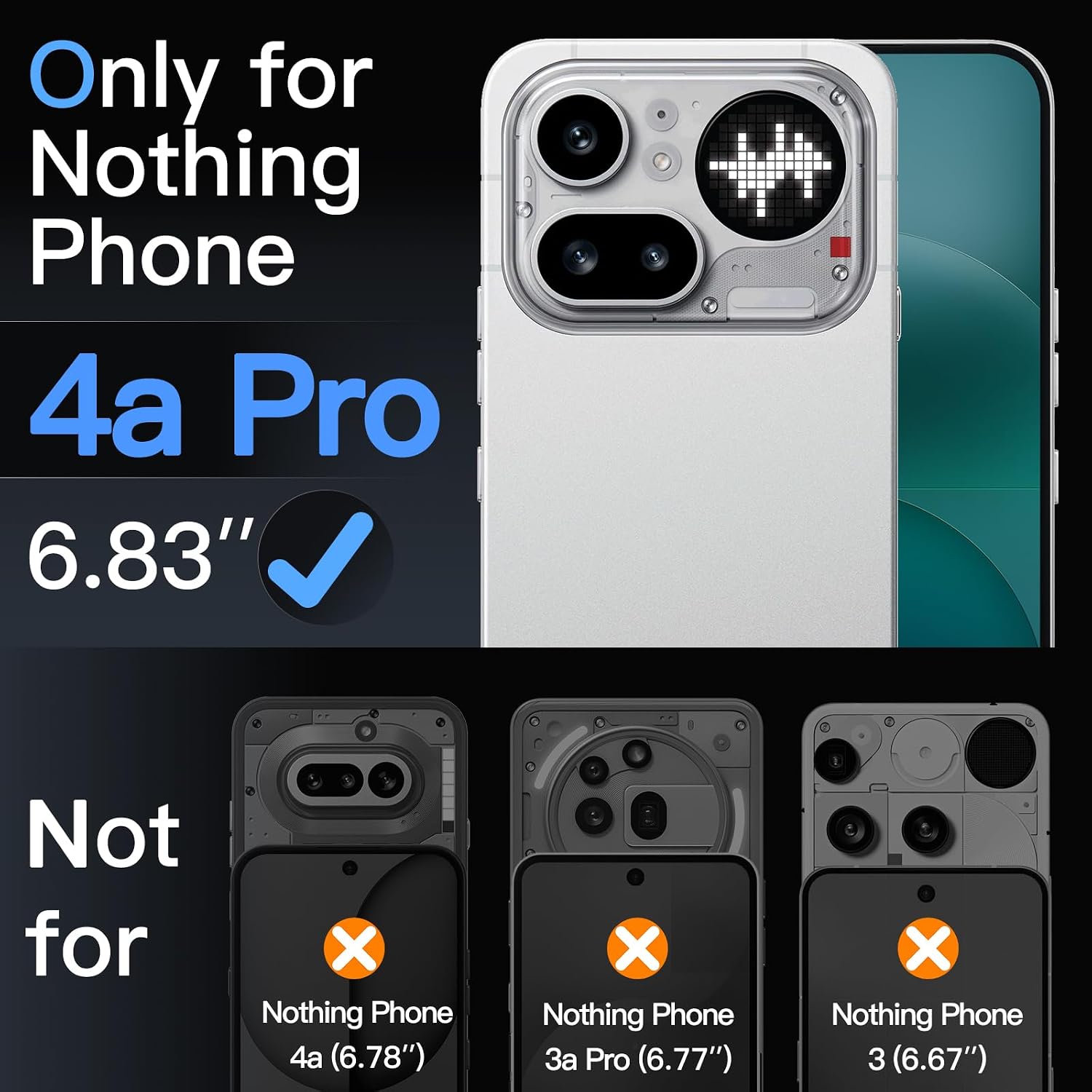 JETech Screen Protector for Nothing Phone 4a Pro, 3-Pack - Image 2